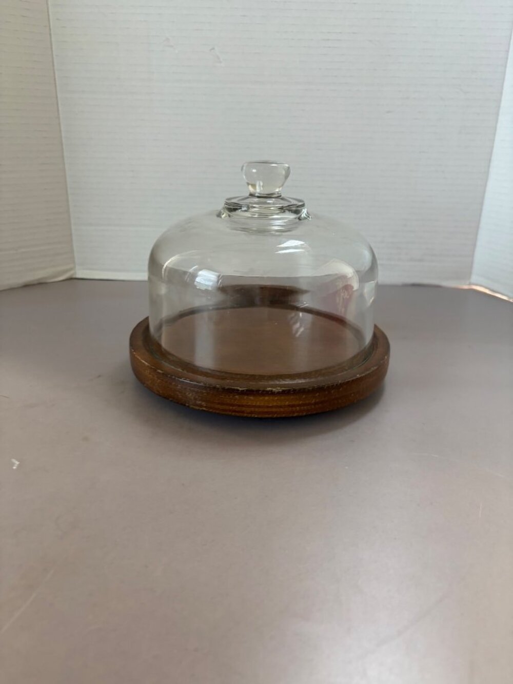 Vintage Glass Dome With Wooden Base Cheeseboard Display - Picture 2 of 7